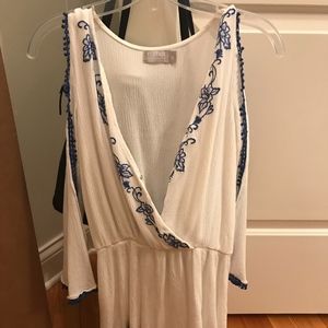 LF blue and white floral romper